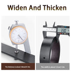 Measurement tools showing thickness and width of a belt