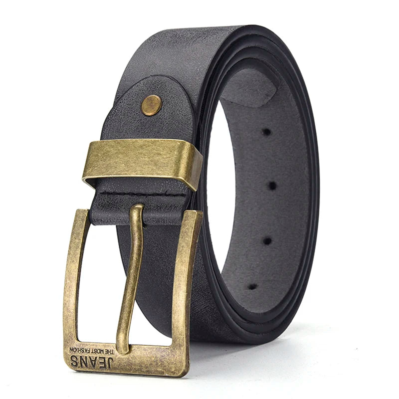 New Men's High-Quality PU Leather Belt Metal Pin Buckle Belt Leisure Business Waistband Fashionable Male Accessory Designer Belt