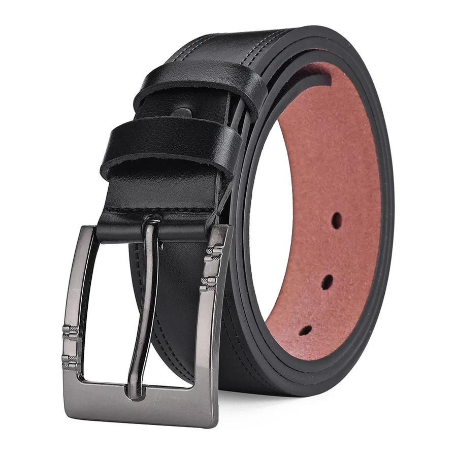 Men’s Cowskin Leather Belt – Classic Buckle Casual & Business Style