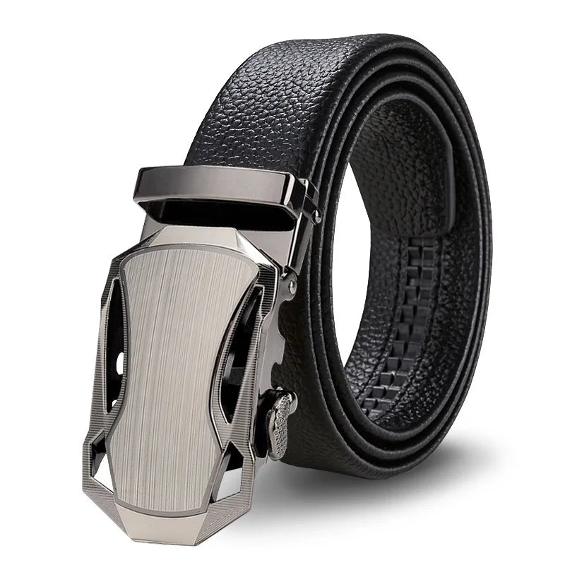 Fashion Business Men'S Belt Luxury Brand Belt Metal Buckle Belt High-Quality PU Leather Soft Belt With Cargo Pants Jeans