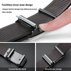 Men’s Cowskin Leather Automatic Buckle Belt – Plus Size