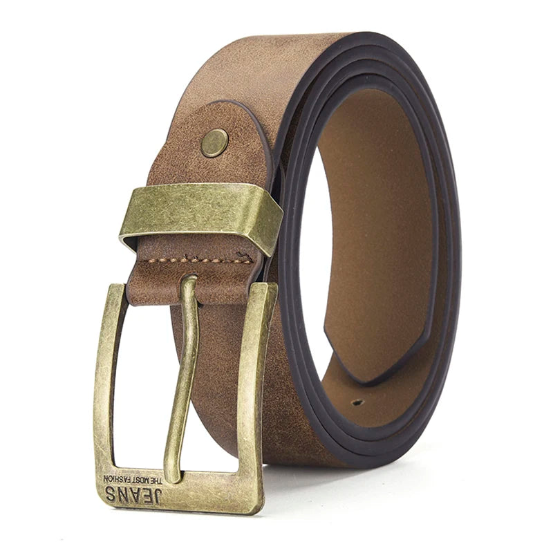 New Men's High-Quality PU Leather Belt Metal Pin Buckle Belt Leisure Business Waistband Fashionable Male Accessory Designer Belt