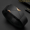 Men's Leather Belts Fashion Automatic Buckle Cowskin Male Belts Luxury Designer Black belt 105-160cm Plus Size Jeans Belt