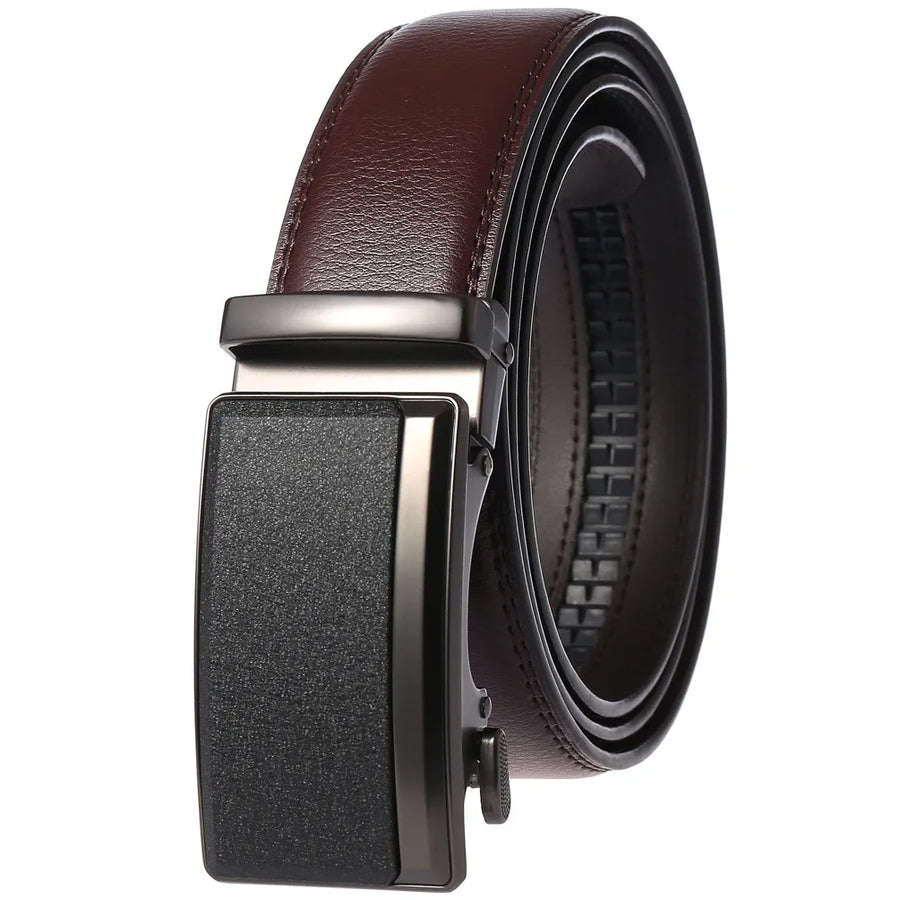 Men’s Cowskin Leather Automatic Buckle Belt – 3.5cm