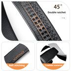 Men’s Genuine Leather Ratchet Belt – Automatic Adjustable Buckle