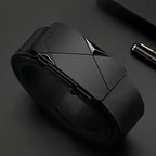 Black smartwatch with geometric design on a dark background