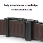 Men’s Cowskin Leather Automatic Buckle Belt – Plus Size