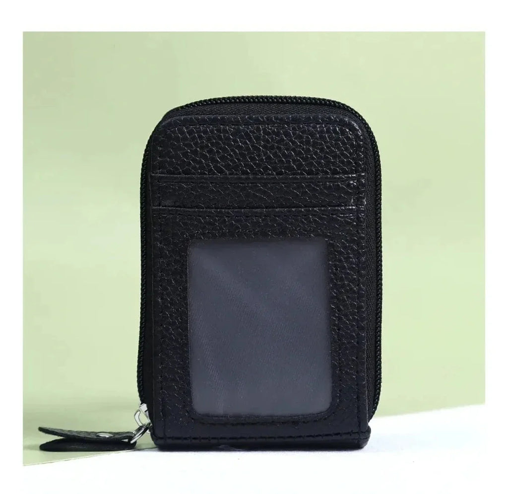 12 Slots RFID Blocking Leather Wallet for Men Women Accordion ID Card Holder Thin Minimalist Credit Card Organizer Slim