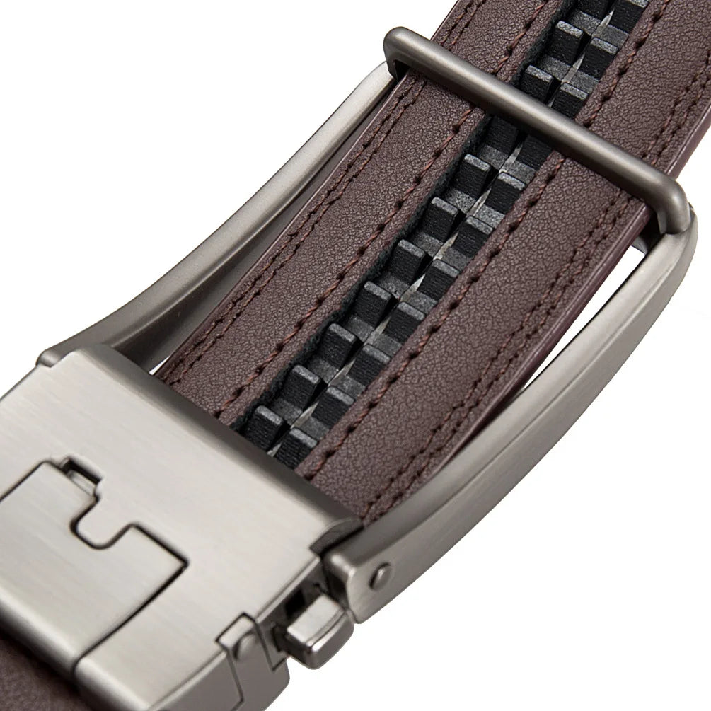 Men's Leather Belts Fashion Automatic Buckle Cowskin Male Belts Luxury Designer Black Brown 3.5cm
