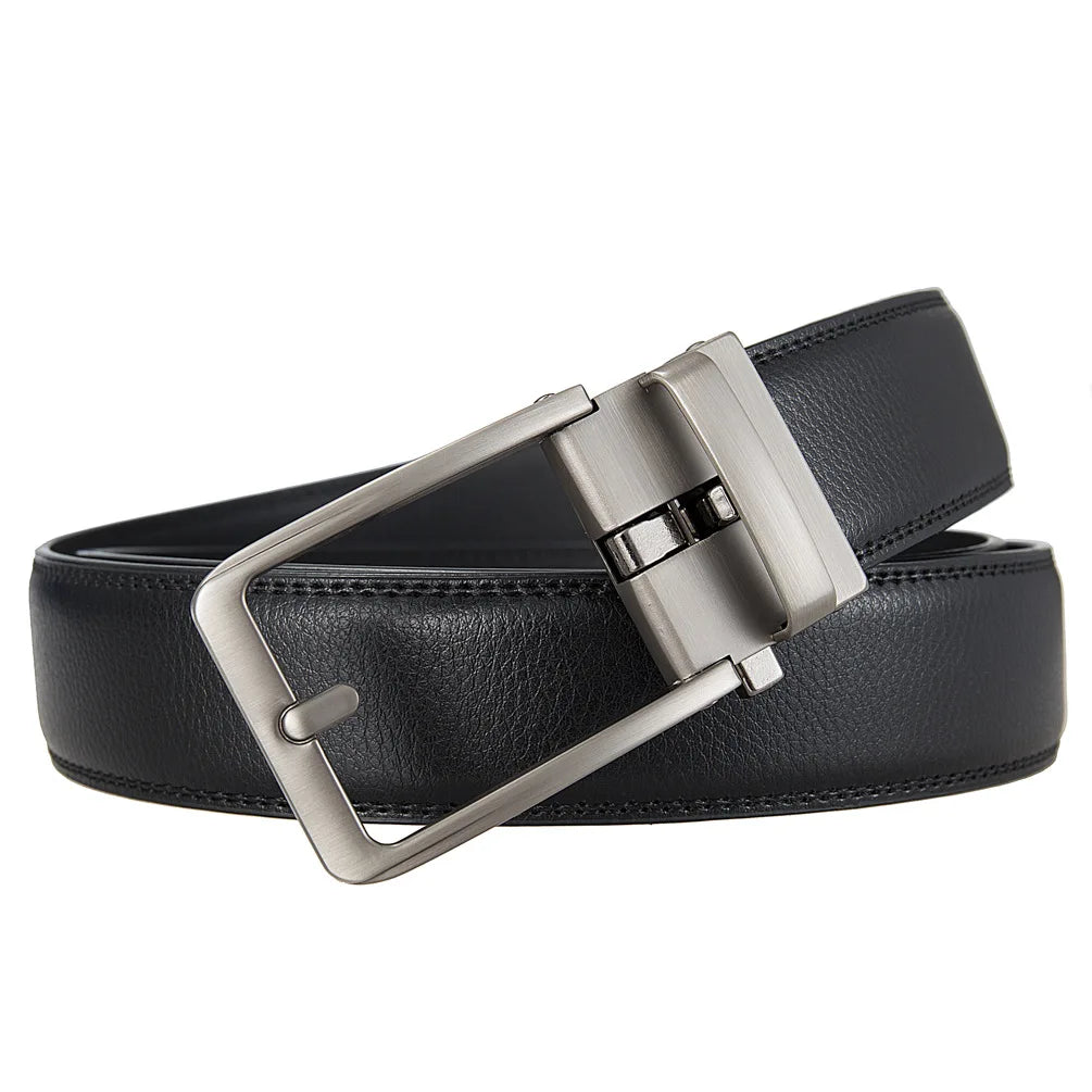 Men's Leather Belts Fashion Automatic Buckle Cowskin Male Belts Luxury Designer Black Brown 3.5cm