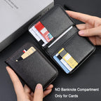 Open black and folded Coffee card holders displaying card storage, with no banknote compartment.