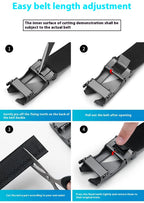 Men’s Genuine Leather Ratchet Belt – Automatic Adjustable Buckle