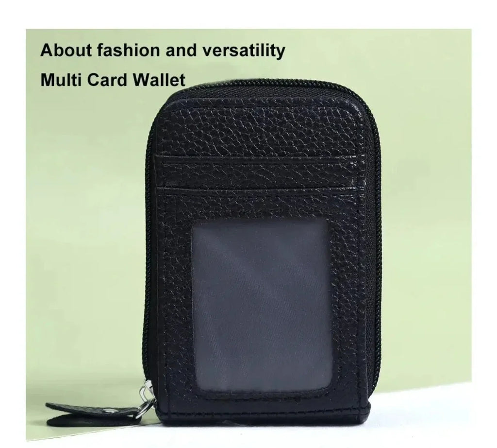 12 Slots RFID Blocking Leather Wallet for Men Women Accordion ID Card Holder Thin Minimalist Credit Card Organizer Slim