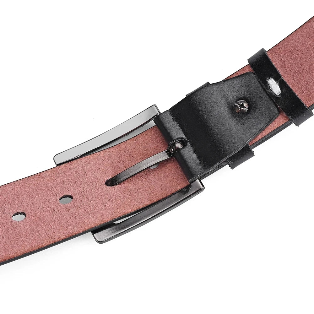 Genuine Leather For Men's High Quality Buckle Jeans Cowskin Casual Belts Business Cowboy Waistband Male Fashion Designer 2024New