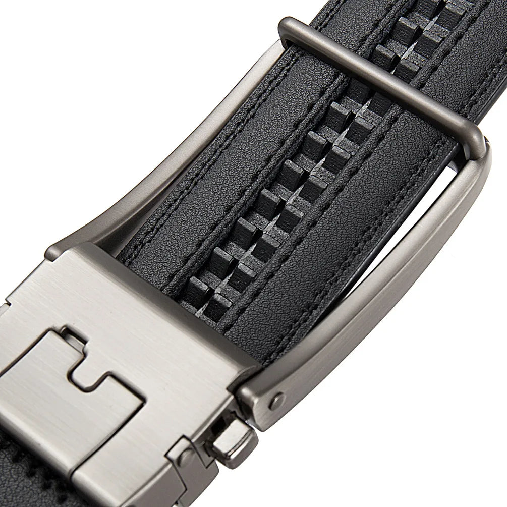 Men's Leather Belts Fashion Automatic Buckle Cowskin Male Belts Luxury Designer Black Brown 3.5cm