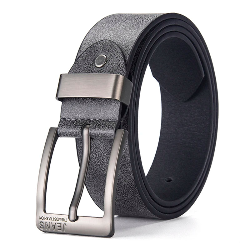 New Men's High-Quality PU Leather Belt Metal Pin Buckle Belt Leisure Business Waistband Fashionable Male Accessory Designer Belt