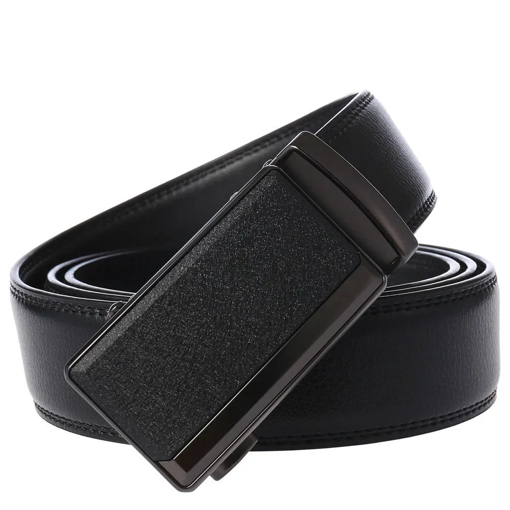 Men's Leather Belts Fashion Automatic Buckle Cowskin Male Belts Luxury Designer Black Brown 3.5cm