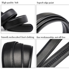 Black leather belt with close-up details on a white background