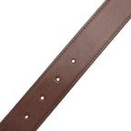 Brown leather belt with four holes on a white background