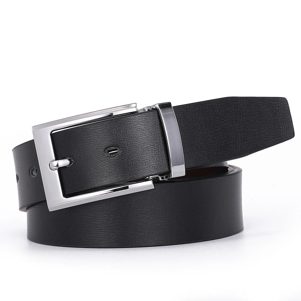 Pin Buckle Cowskin Belts for Men High Quality Men's Leather Belt Designer Strap Male Fashion Luxury Brand Waist Accessories