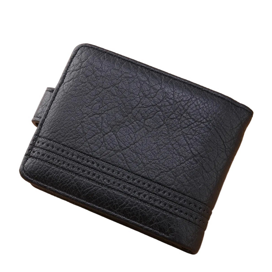 Men’s Slim Vegan Leather Wallet – Multi-Card Coin Pocket Design