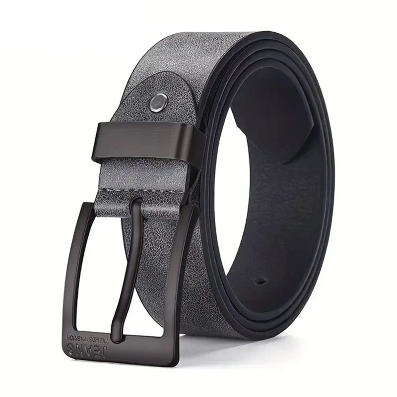 New Men's High-Quality PU Leather Belt Metal Pin Buckle Belt Leisure Business Waistband Fashionable Male Accessory Designer Belt