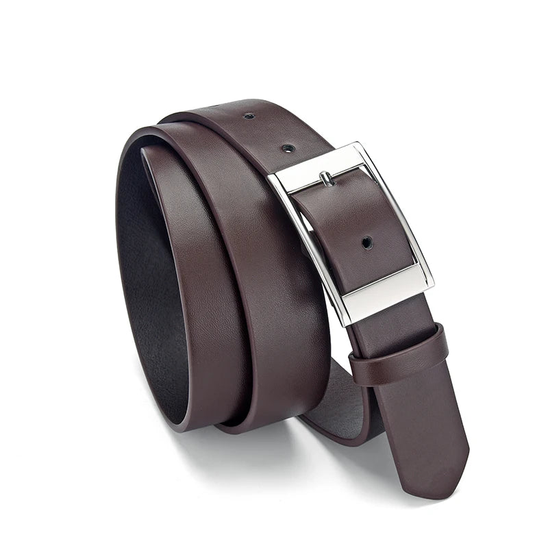 New Luxury Belt for Men PU Leather Belt Metal Pin Buckle High Quality Famous Brand Designer Waist Strap Belts for Jeans Men Belt