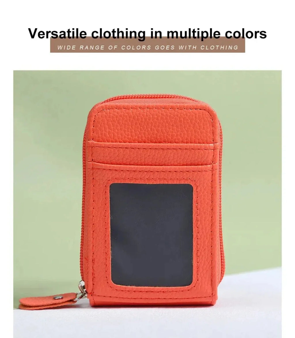 12 Slots RFID Blocking Leather Wallet for Men Women Accordion ID Card Holder Thin Minimalist Credit Card Organizer Slim