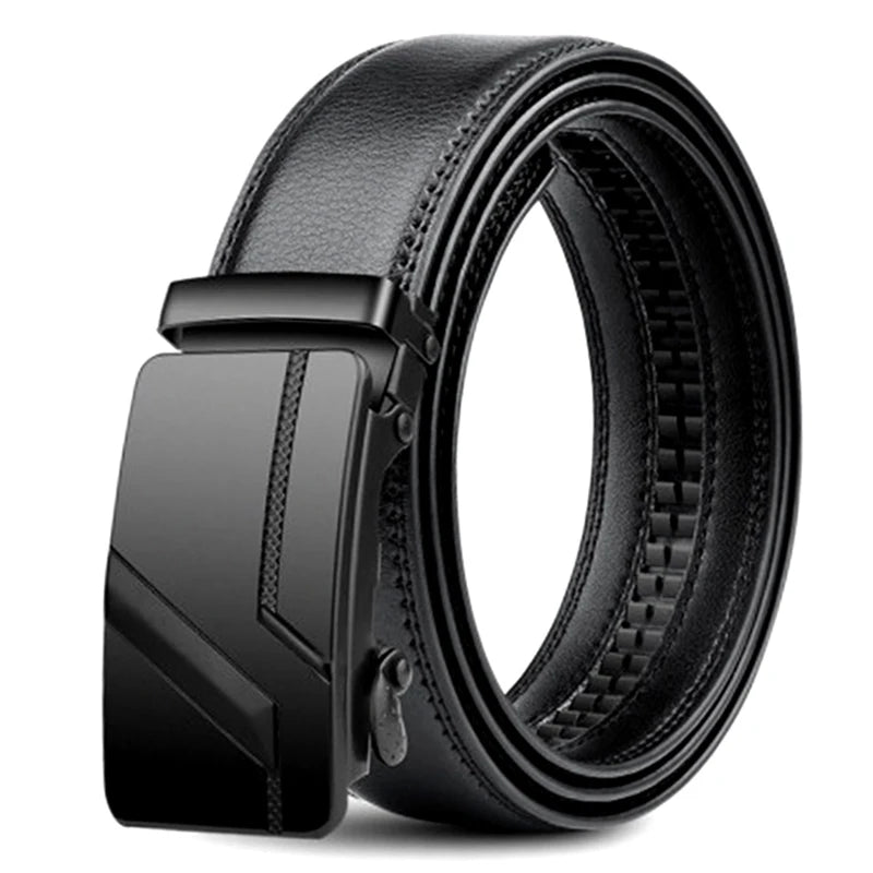 Men’s Plus Size Vegan Leather Automatic Buckle Belt