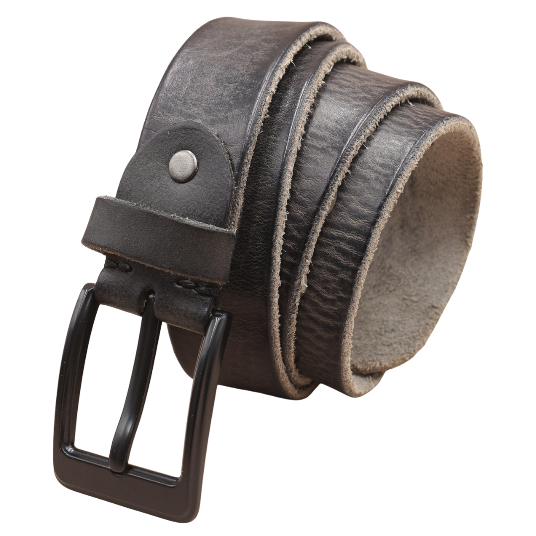 Men’s Top-Layer Cowhide Leather Belt – Vintage Pin Buckle Casual Jeans Belt