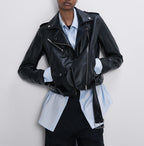 Women's Belted Motorcycle Jacket – Short Biker Style - product image 1