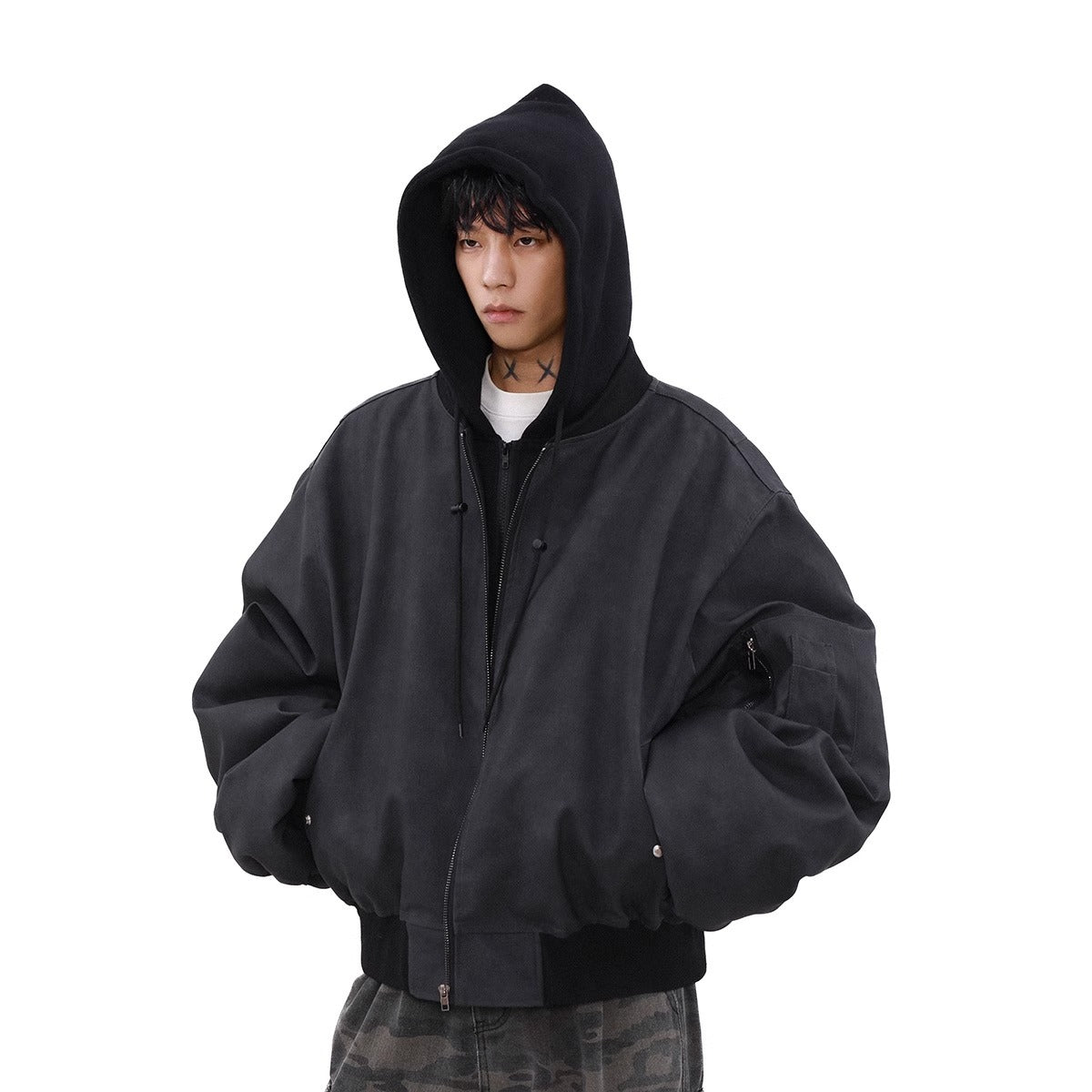 Men's Hooded Layered-Look Casual Jacket – product view 6