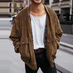 Men's Dark Brown Corduroy Casual Jacket – product view 1