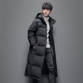 Men's Longline Hooded Puffer Jacket – Warm Winter Coat – product view 1