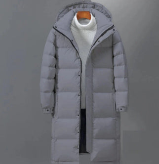Men's Longline Hooded Puffer Jacket – Warm Winter Coat – product view 2