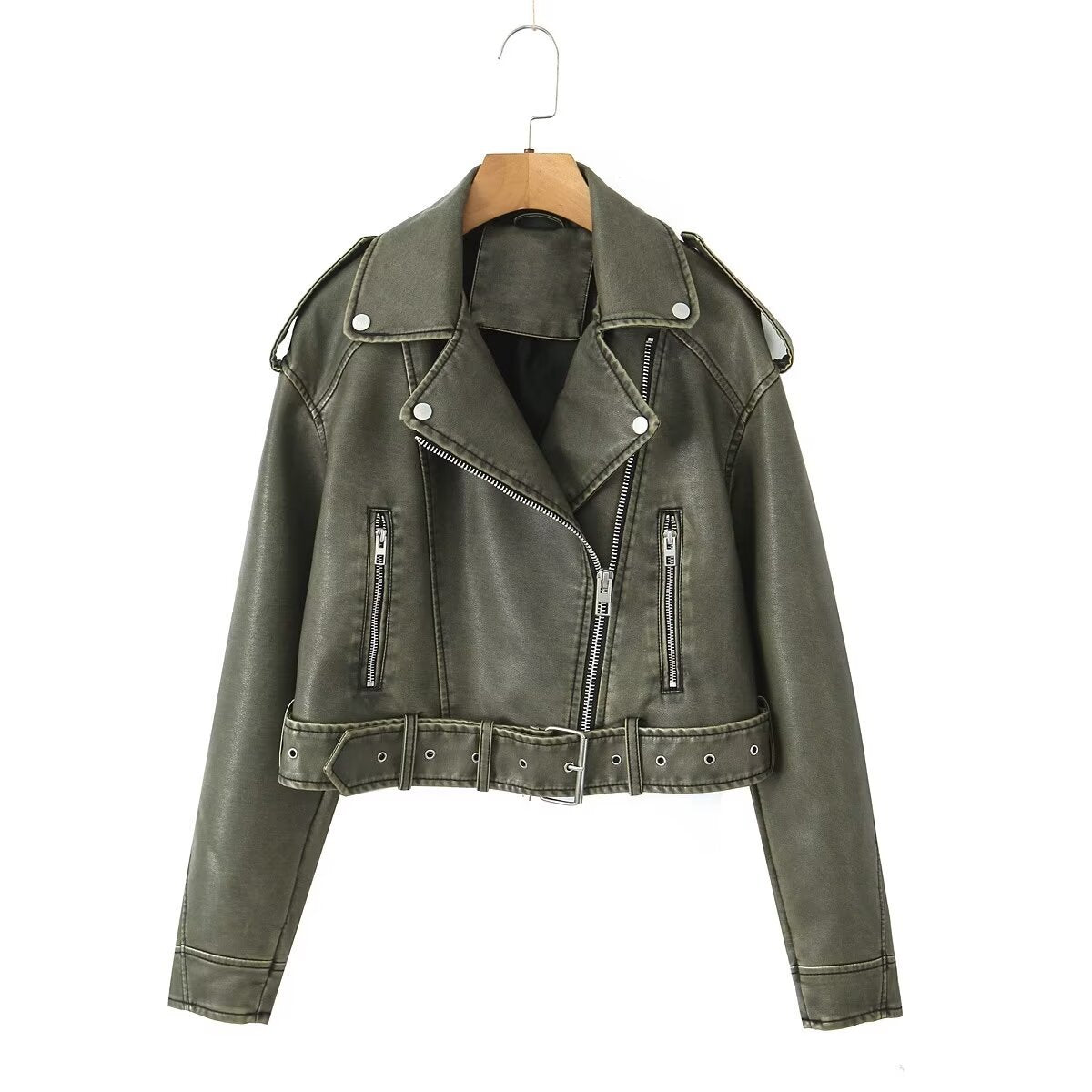 Women's Washed Motorcycle Jacket – Street Biker Style - product image 17