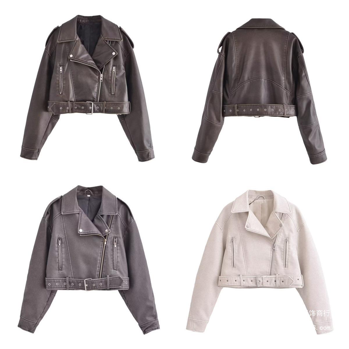 Women's Washed Motorcycle Jacket – Street Biker Style - product image 1