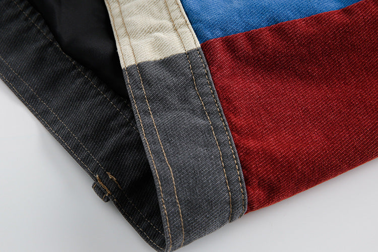 Unisex Colour Block Denim Jacket – Loose Casual Fit - product image 3