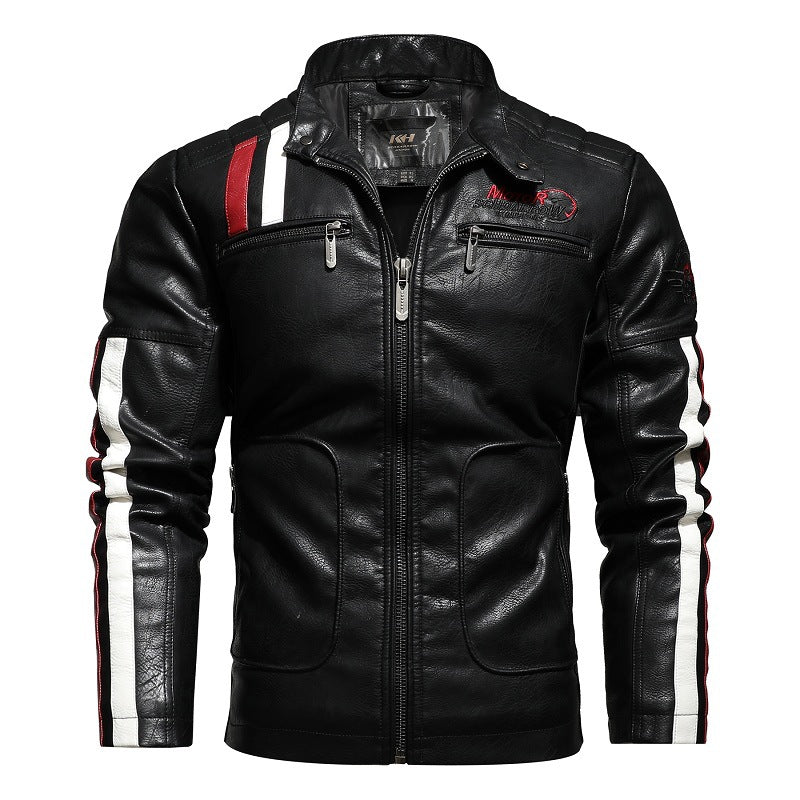 Men's Fleece-Lined Stand Collar Bomber Jacket – product view 2