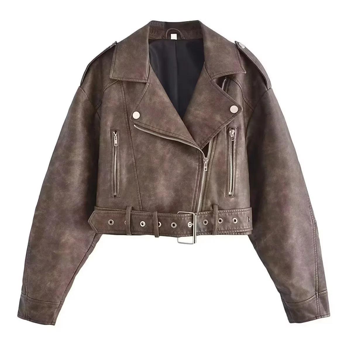 Women's Washed Motorcycle Jacket – Street Biker Style - product image 7