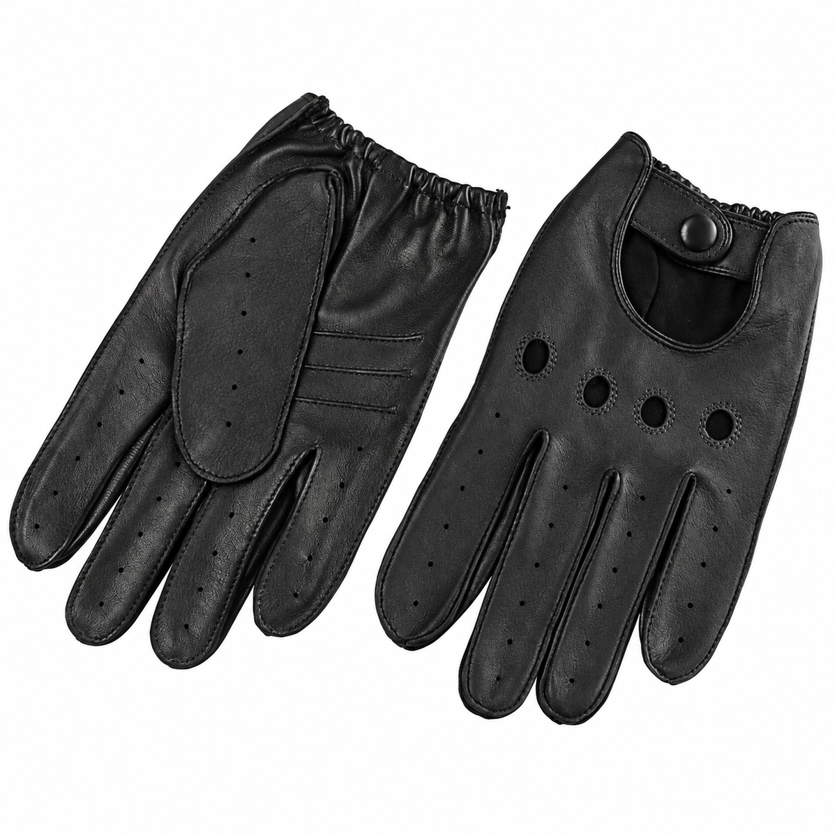 Men’s Leather Driving Gloves – Non-Slip Cut-Out Classic Gloves